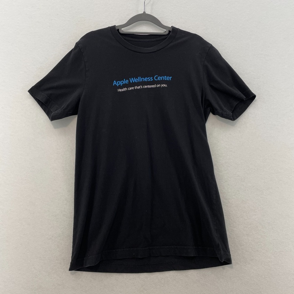 Apple Wellness Center T-Shirt Men's Black Crew Neck Pullover Short Sleeve
